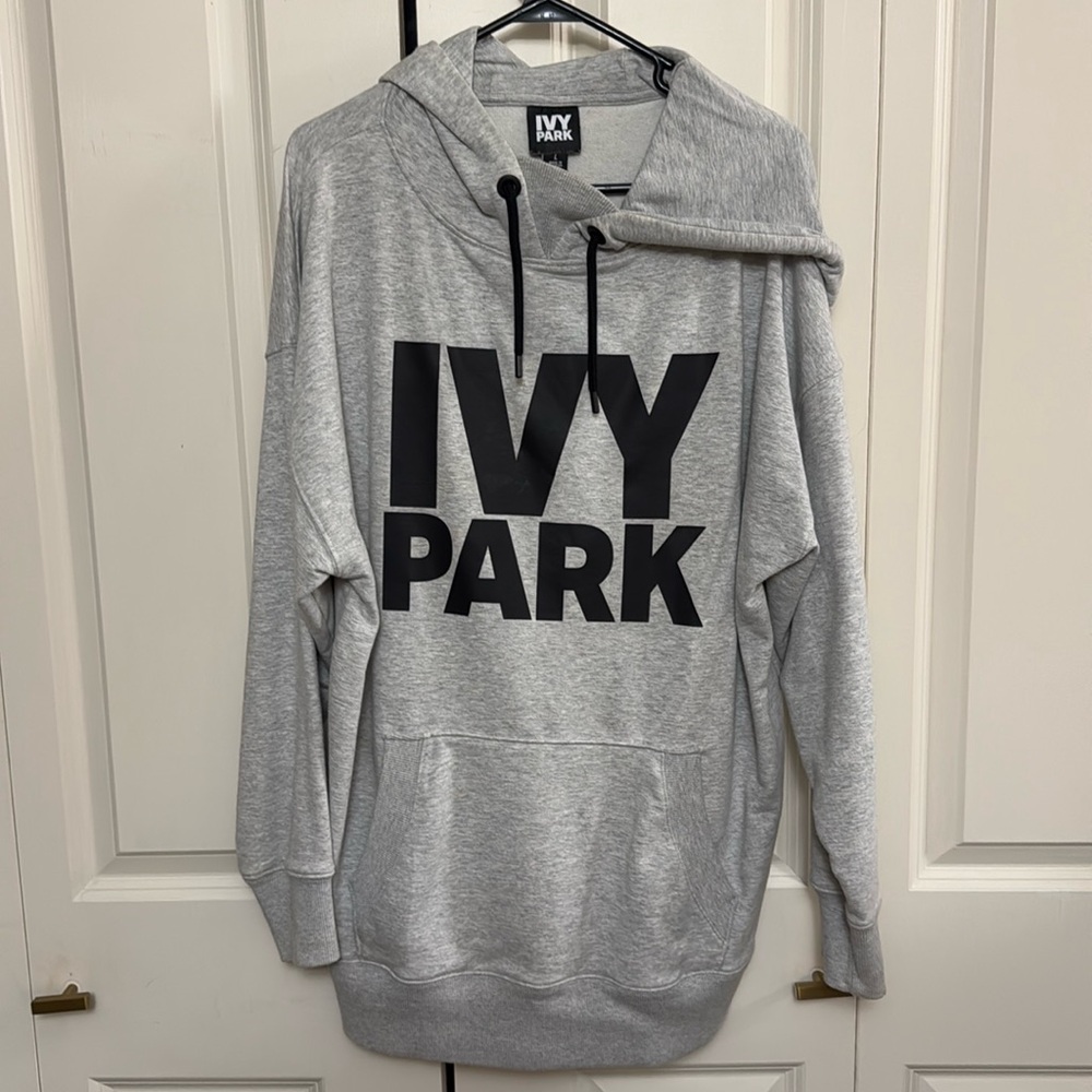 🖤🩶IVY PARK Black/Grey Logo Drawstring Hoodie - Size L🩶🖤